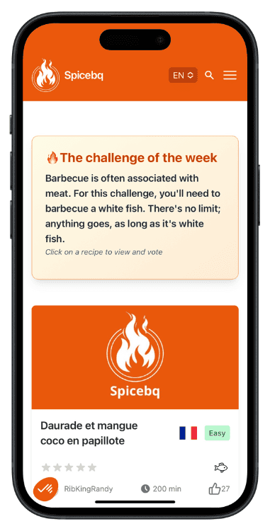 Take on daily challenges and share your recipes with the Spicebq community